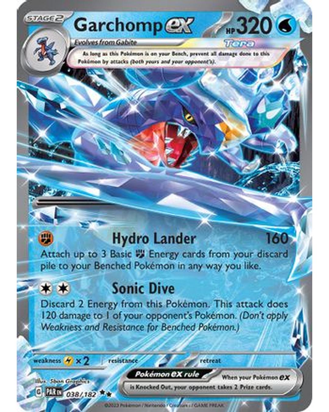 Garchomp ex 038/182 - Holofoil SV04 Paradox Rift - Double Rare