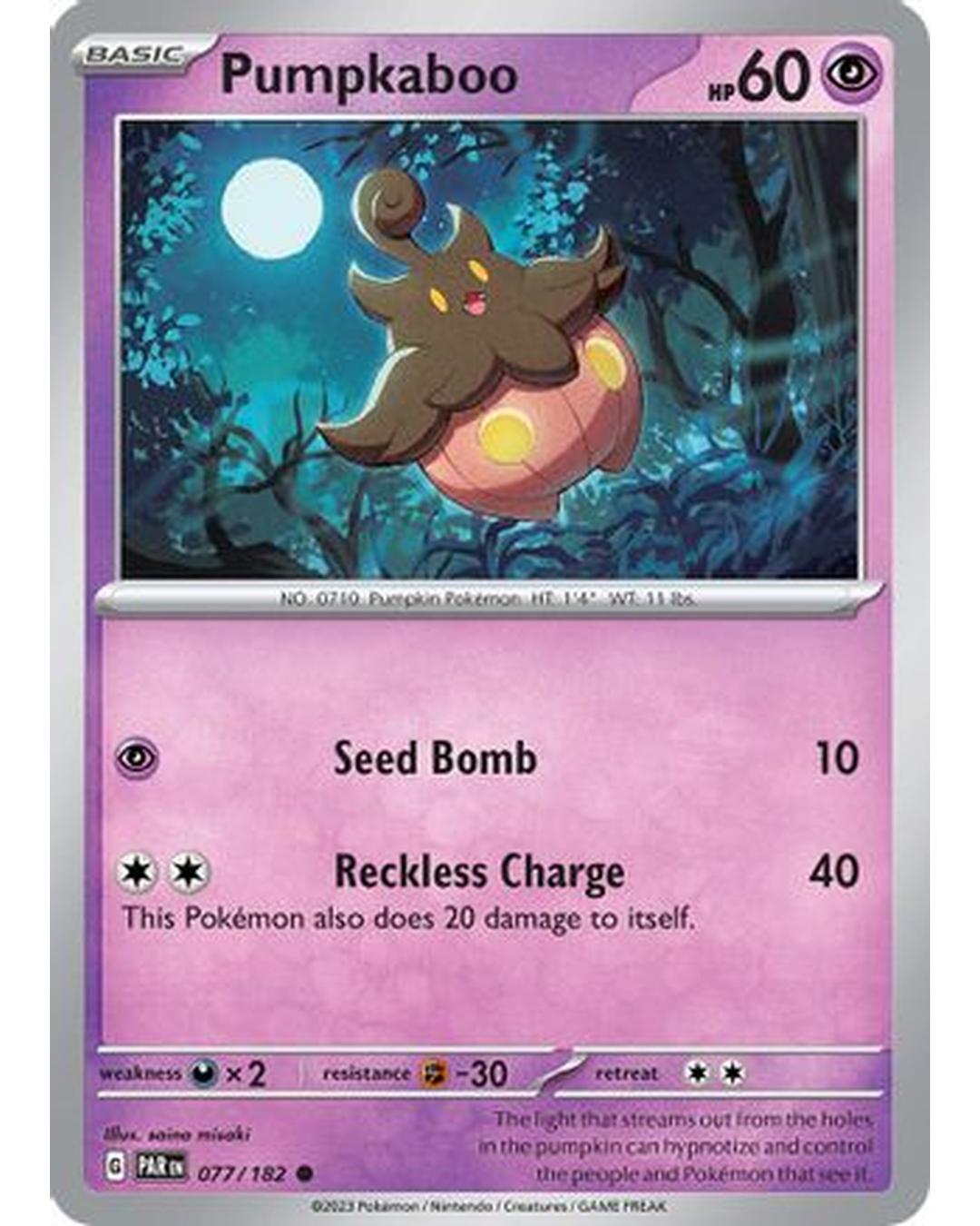 Pumpkaboo 077/182 - Reverse Holofoil SV04 Paradox Rift - Common