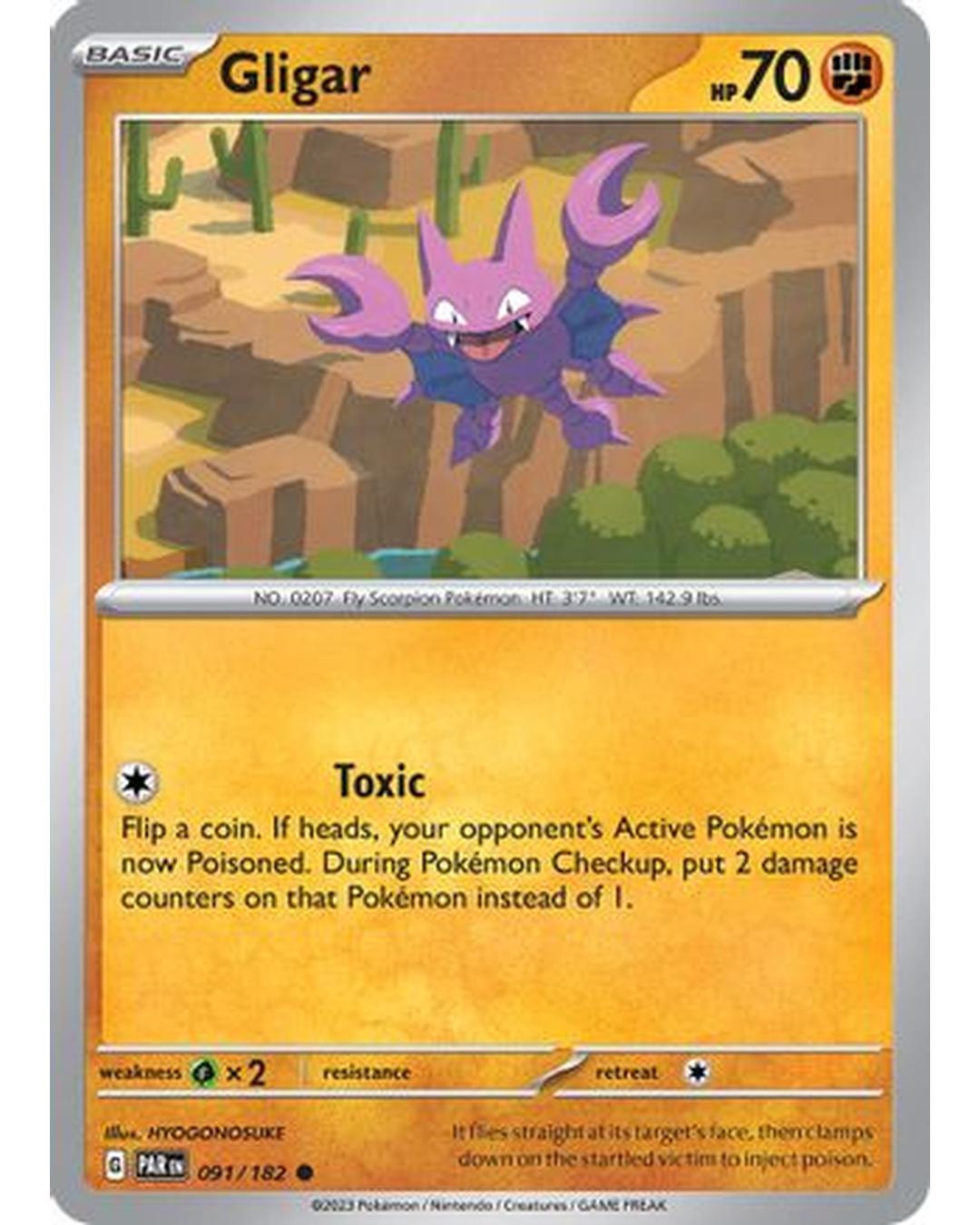 Gligar 091/182 - Reverse Holofoil SV04 Paradox Rift - Common