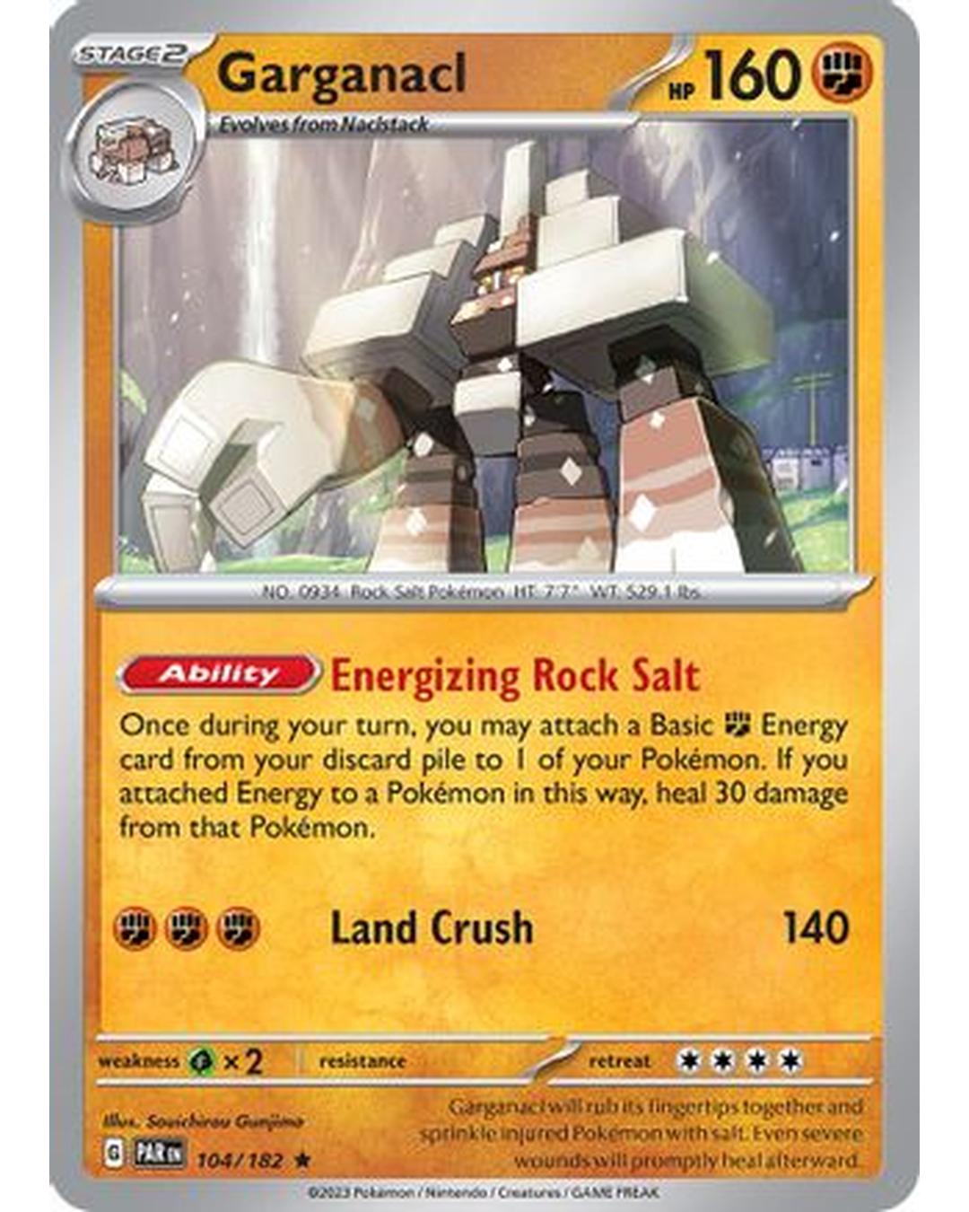 Garganacl 104/182 - Reverse Holofoil SV04 Paradox Rift - Rare