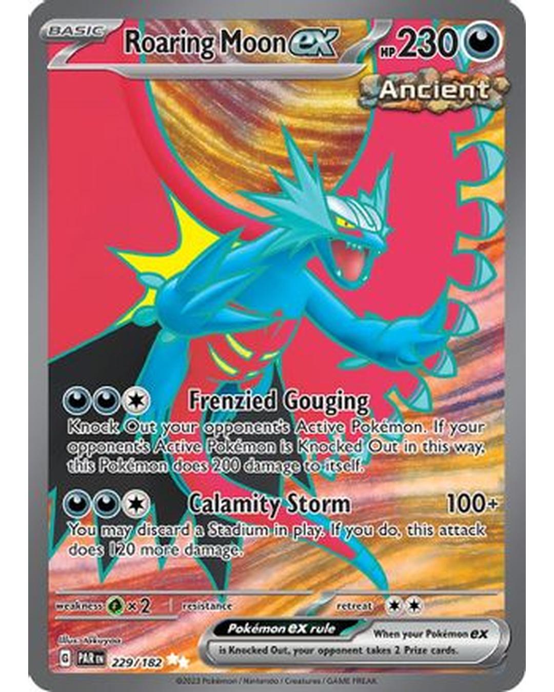 Roaring Moon ex 229/182 - Holofoil SV04 Paradox Rift - Ultra Rare