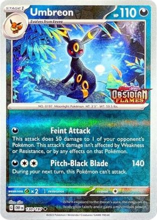 Umbreon (Obsidian Flames Stamped) 130/197 - Reverse Holofoil Miscellaneous Cards & Products - Promo