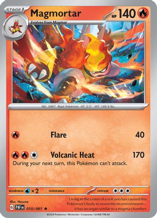Magmortar 010/091 - Holofoil SV Paldean Fates - Rare