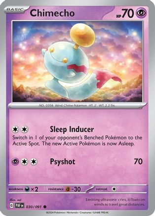 Chimecho 030/091 - Reverse Holofoil SV Paldean Fates - Common