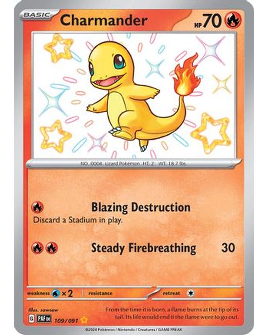 Charmander 109/091 - Holofoil SV Paldean Fates - Shiny Rare