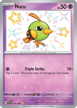 Natu 151/091 - Holofoil SV Paldean Fates - Shiny Rare