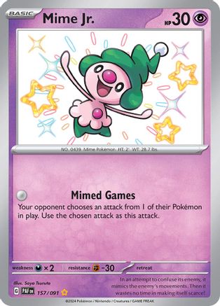 Mime Jr. 157/091 - Holofoil SV Paldean Fates - Shiny Rare