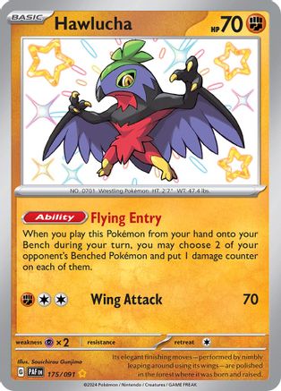 Hawlucha 175/091 - Holofoil SV Paldean Fates - Shiny Rare