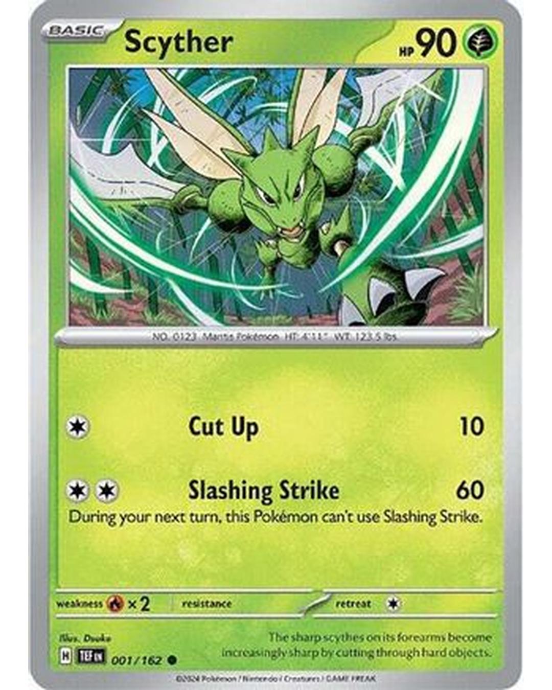 Scyther 001/162 - Reverse Holofoil SV05 Temporal Forces - Common