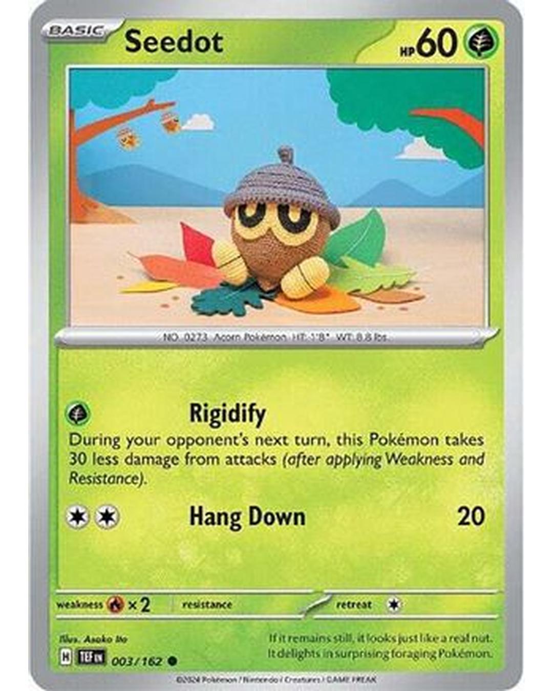 Seedot 003/162 - Reverse Holofoil SV05 Temporal Forces - Common