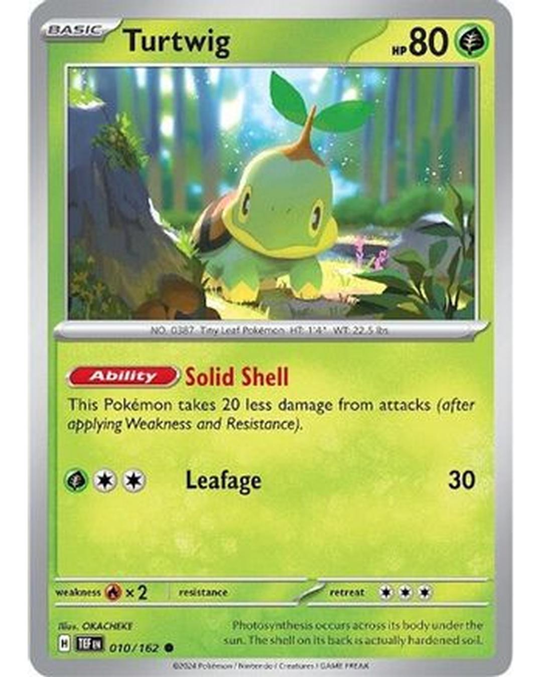 Turtwig 010/162 - Reverse Holofoil SV05 Temporal Forces - Common