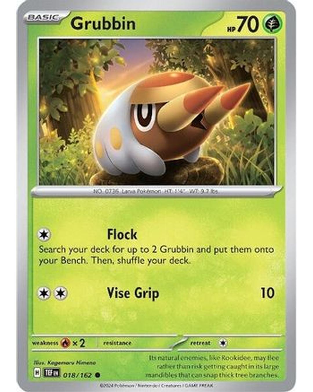 Grubbin 018/162 - Reverse Holofoil SV05 Temporal Forces - Common