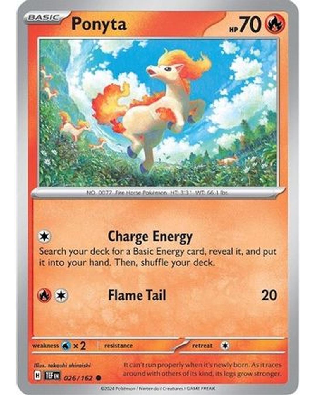 Ponyta 026/162 - Reverse Holofoil SV05 Temporal Forces - Common