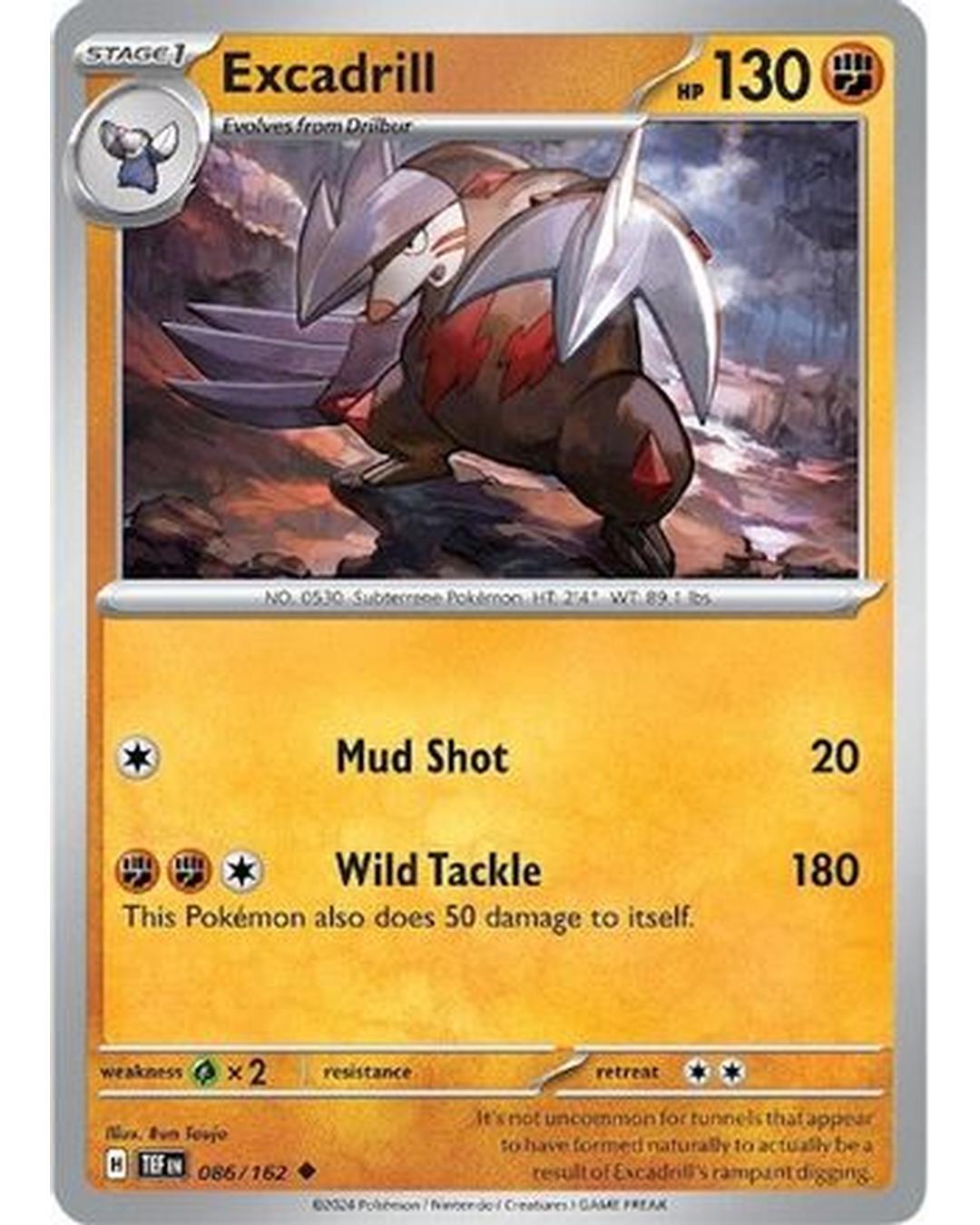Excadrill 086/162 - Reverse Holofoil SV05 Temporal Forces - Uncommon