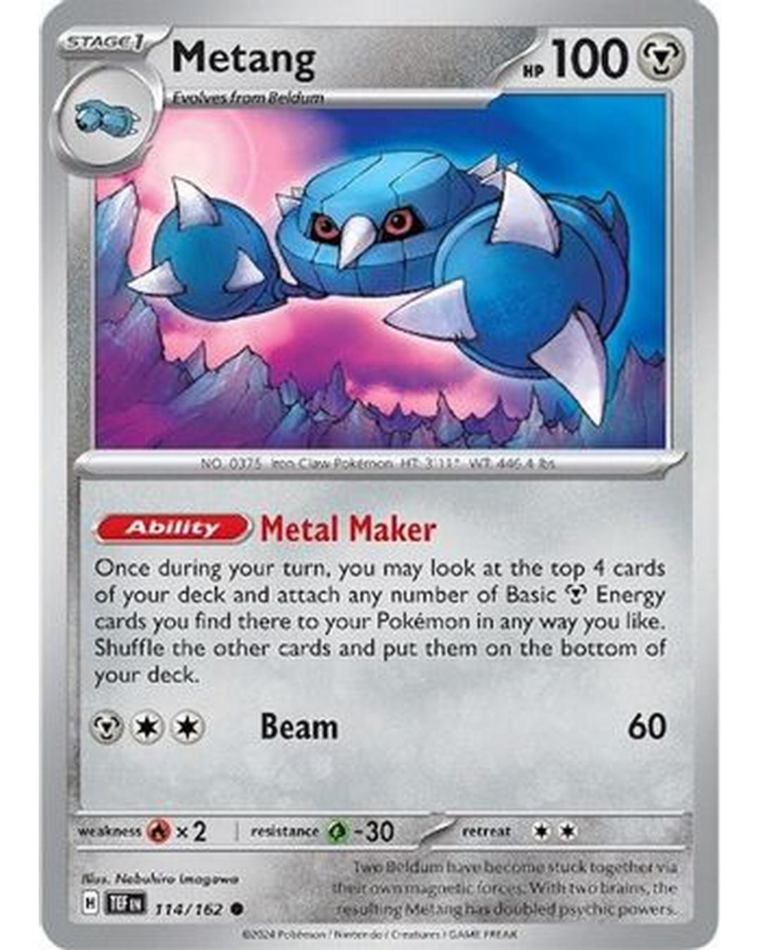 Metang 114/162 - Reverse Holofoil SV05 Temporal Forces - Common