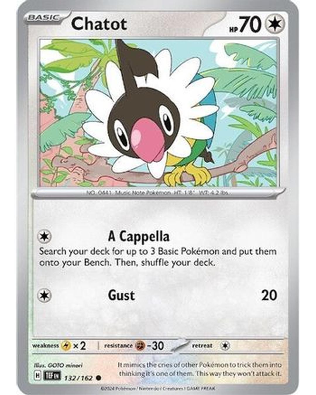 Chatot 132/162 - Reverse Holofoil SV05 Temporal Forces - Common
