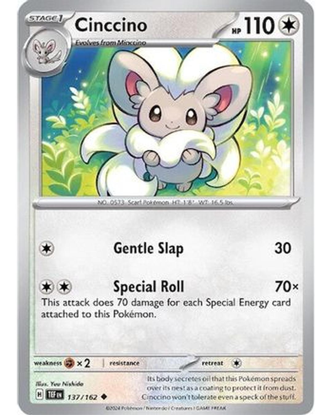 Cinccino 137/162 - Reverse Holofoil SV05 Temporal Forces - Uncommon