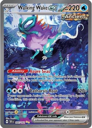 Walking Wake ex 205/162 - Holofoil SV05 Temporal Forces - Special Illustration Rare