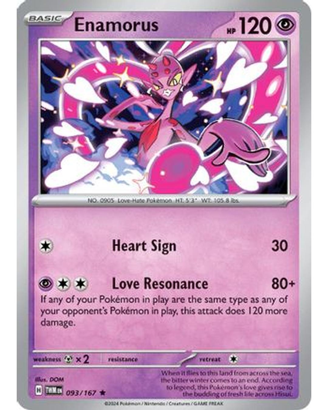 Enamorus 093/167 - Reverse Holofoil SV06 Twilight Masquerade - Rare