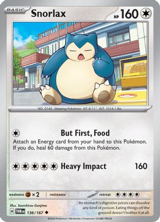 Snorlax 136/167 - Reverse Holofoil SV06 Twilight Masquerade - Uncommon