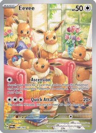 Eevee 188/167 - Holofoil SV06 Twilight Masquerade - Illustration Rare