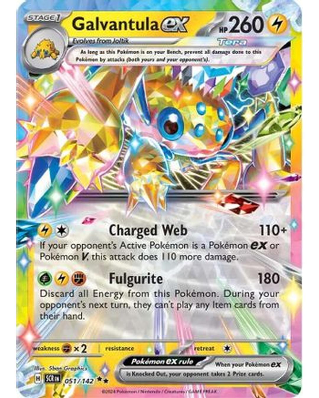Galvantula ex 051/142 - Holofoil SV07 Stellar Crown - Double Rare