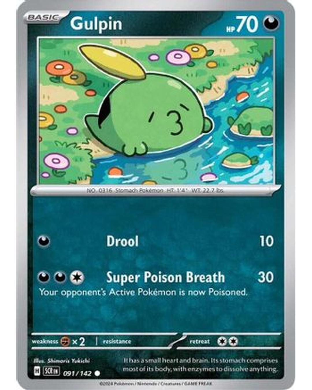 Gulpin 091/142 - Reverse Holofoil SV07 Stellar Crown - Common