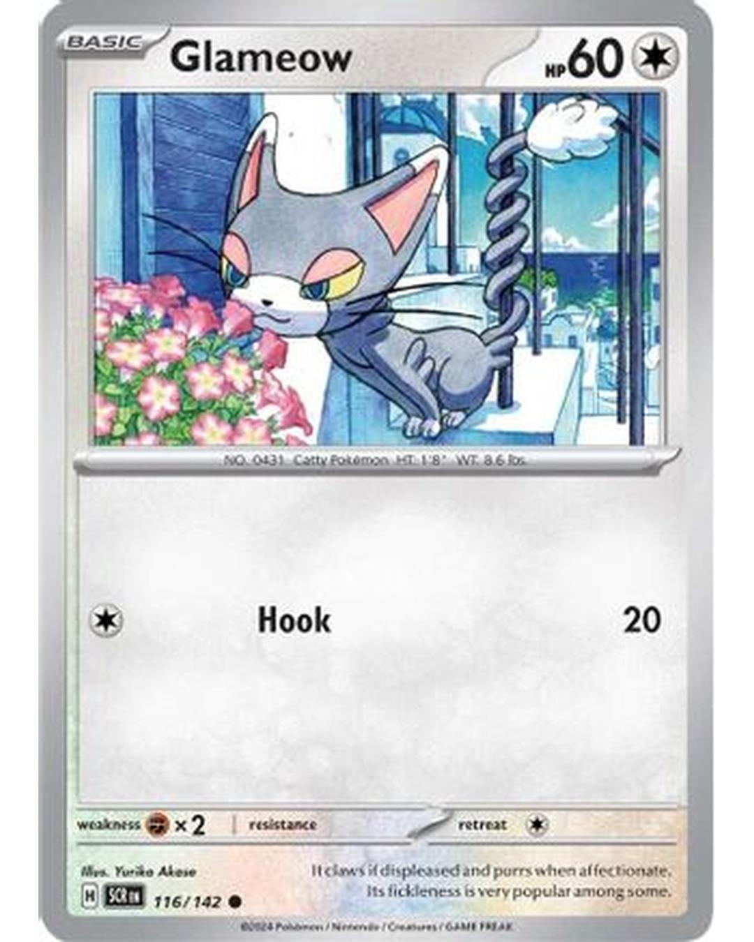 Glameow 116/142 - Reverse Holofoil SV07 Stellar Crown - Common