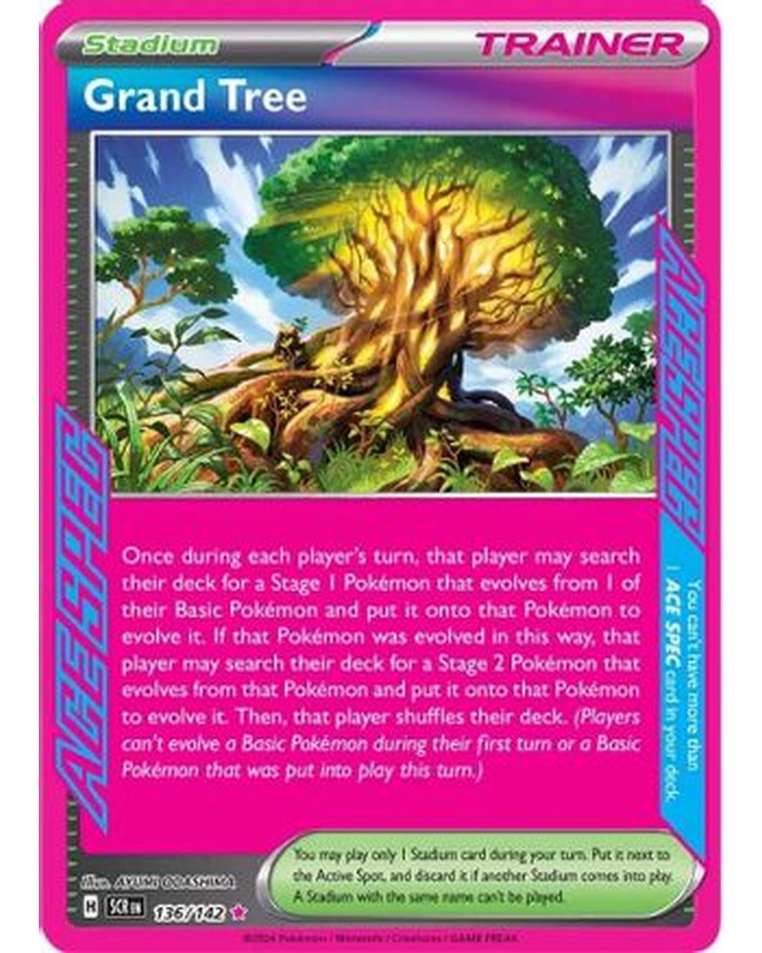 Grand Tree 136/142 - Holofoil SV07 Stellar Crown - ACE SPEC Rare