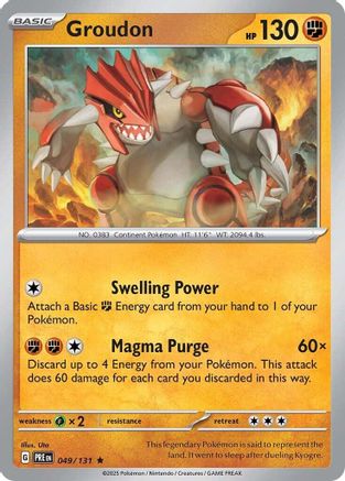 Groudon 049/131 - Holofoil SV Prismatic Evolutions - Rare