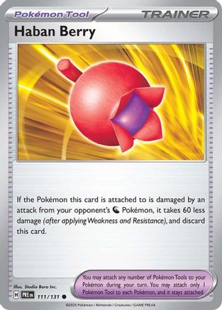 Haban Berry 111/131 - Reverse Holofoil SV Prismatic Evolutions - Common