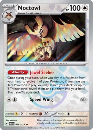 Noctowl (Poke Ball Pattern) 078/131 - Holofoil SV Prismatic Evolutions - Rare