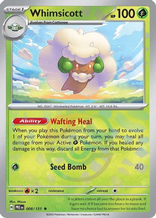 Whimsicott (Master Ball Pattern) 008/131 - Holofoil SV Prismatic Evolutions - Rare