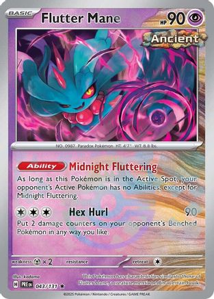 Flutter Mane (Master Ball Pattern) 043/131 - Holofoil SV Prismatic Evolutions - Rare
