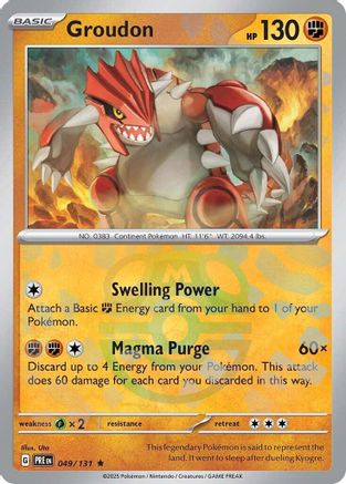 Groudon (Master Ball Pattern) 049/131 - Holofoil SV Prismatic Evolutions - Rare