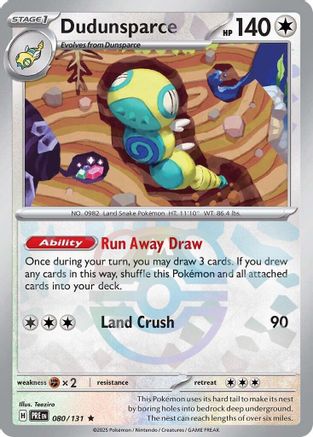 Dudunsparce (Master Ball Pattern) 080/131 - Holofoil SV Prismatic Evolutions - Rare