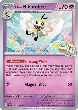 Lillie's Ribombee 067/159 - Holofoil SV09 Journey Together - Rare