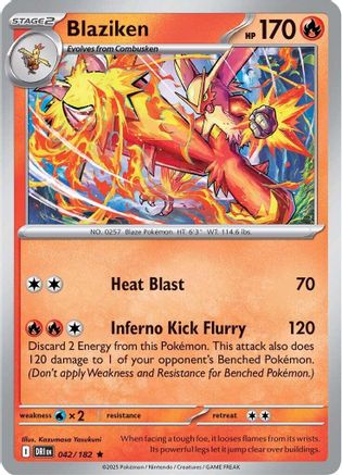 Blaziken 042/182 - Reverse Holofoil SV10 Destined Rivals - Rare