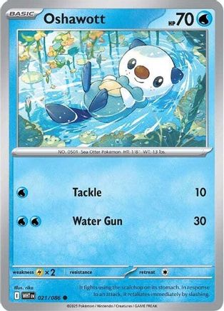 Oshawott 021/086 - Reverse Holofoil SV White Flare - Common