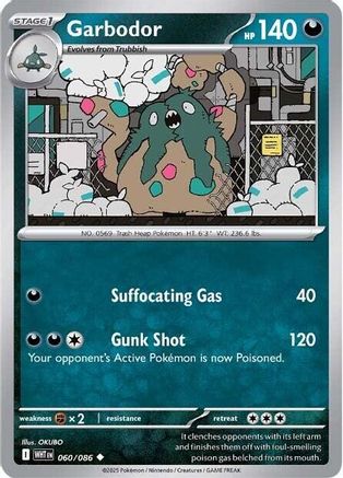 Garbodor 060/086 - Reverse Holofoil SV White Flare - Uncommon