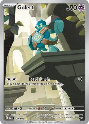 Golett 122/086 - Holofoil SV Black Bolt - Illustration Rare