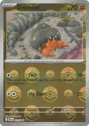 Dwebble (Poke Ball Pattern) 051/086 - Holofoil SV Black Bolt - Common