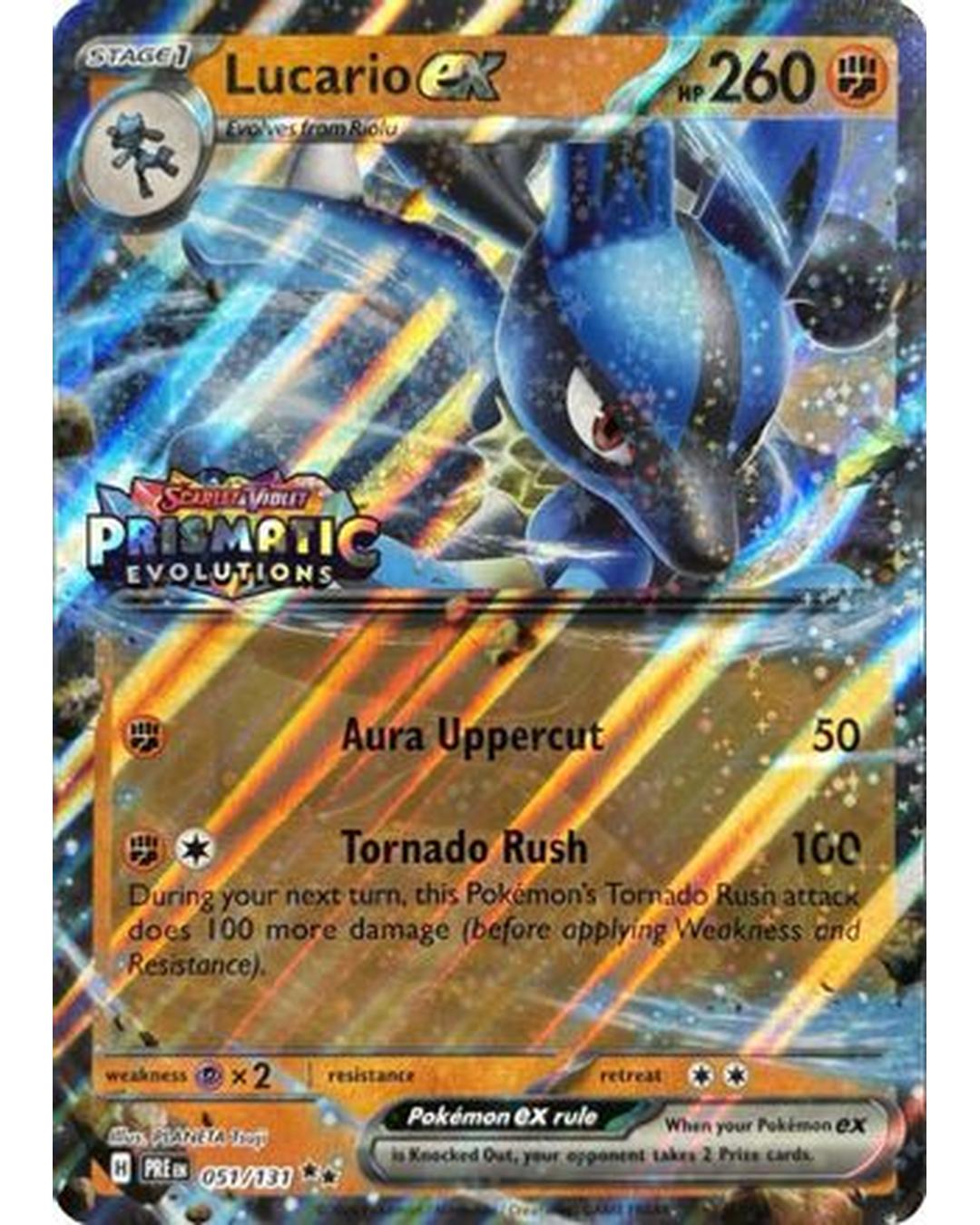 Lucario ex (Prismatic Evolutions Stamp) 051 - Holofoil Miscellaneous Cards & Products - Double Rare