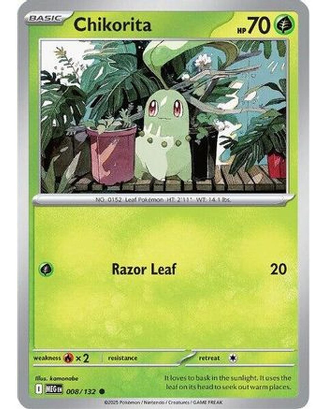 Chikorita 008/132 - Reverse Holofoil ME01 Mega Evolution - Common
