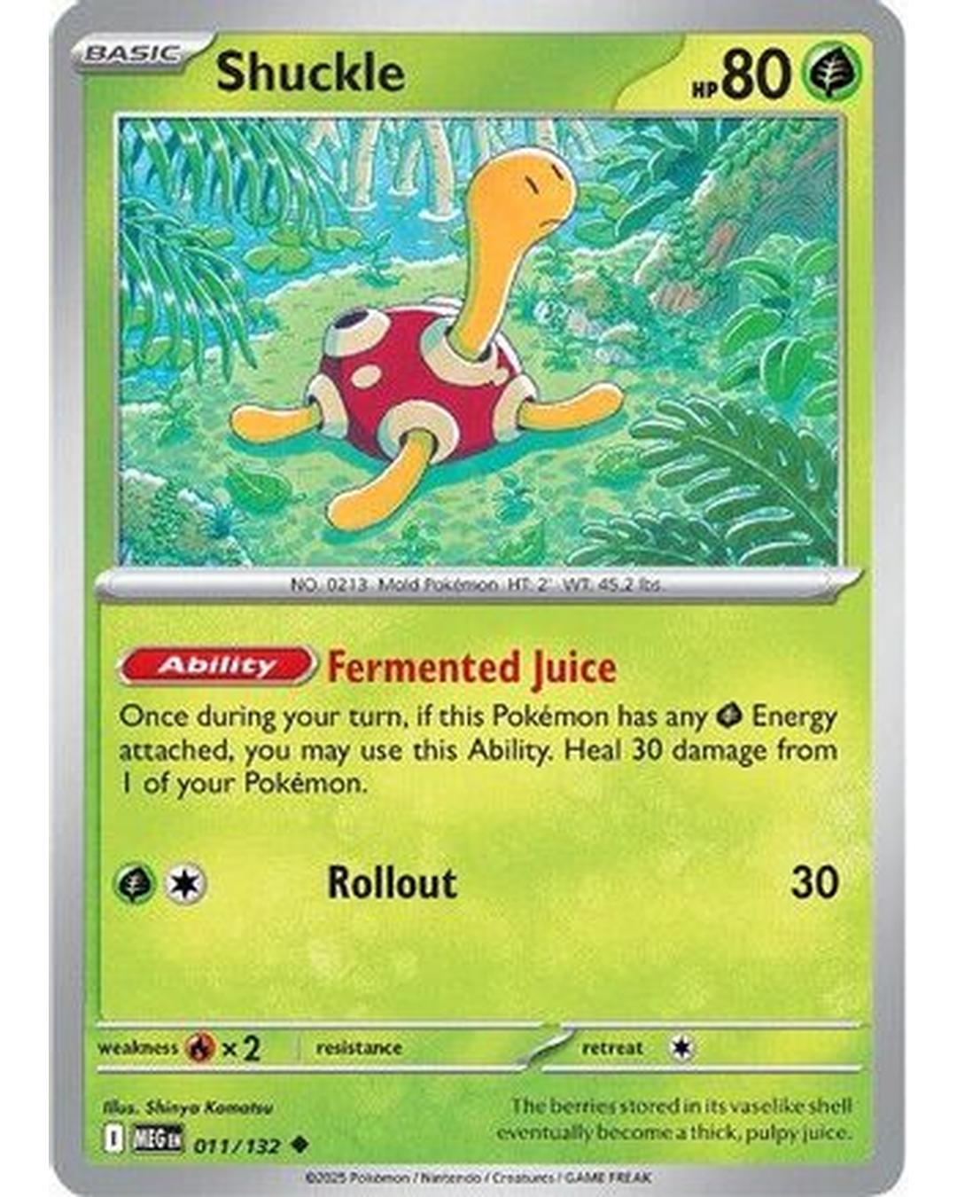 Shuckle 011/132 - Reverse Holofoil ME01 Mega Evolution - Uncommon