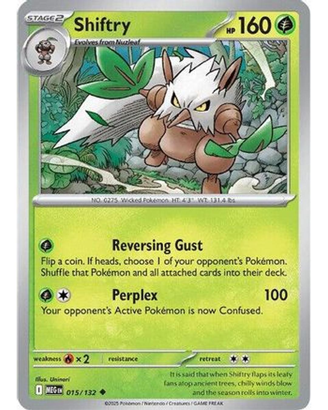 Shiftry 015/132 - Reverse Holofoil ME01 Mega Evolution - Uncommon