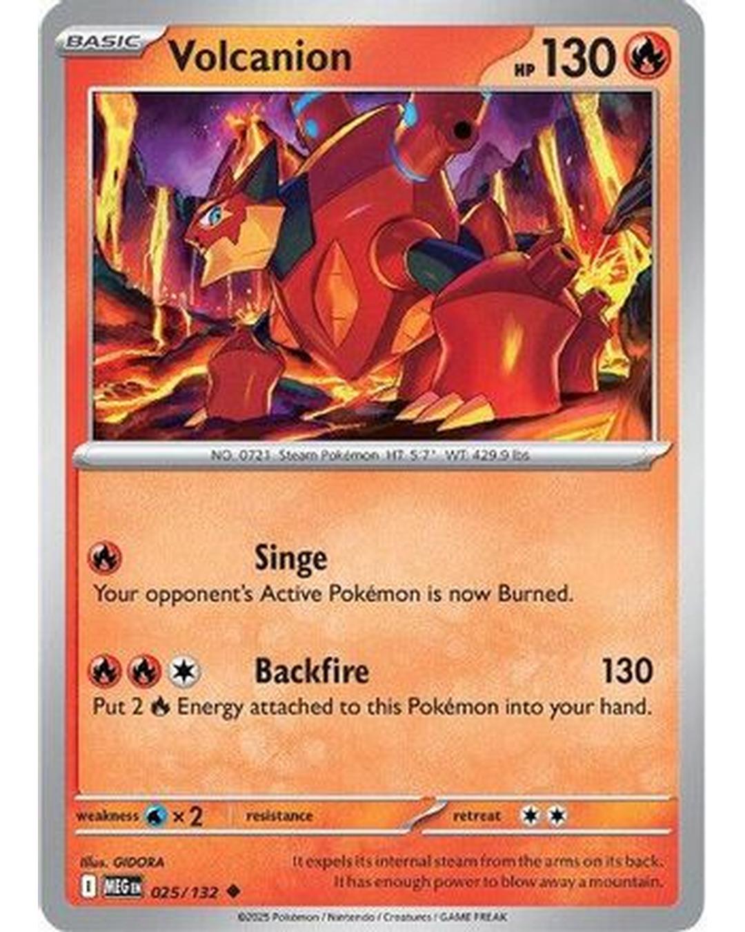 Volcanion 025/132 - Reverse Holofoil ME01 Mega Evolution - Uncommon