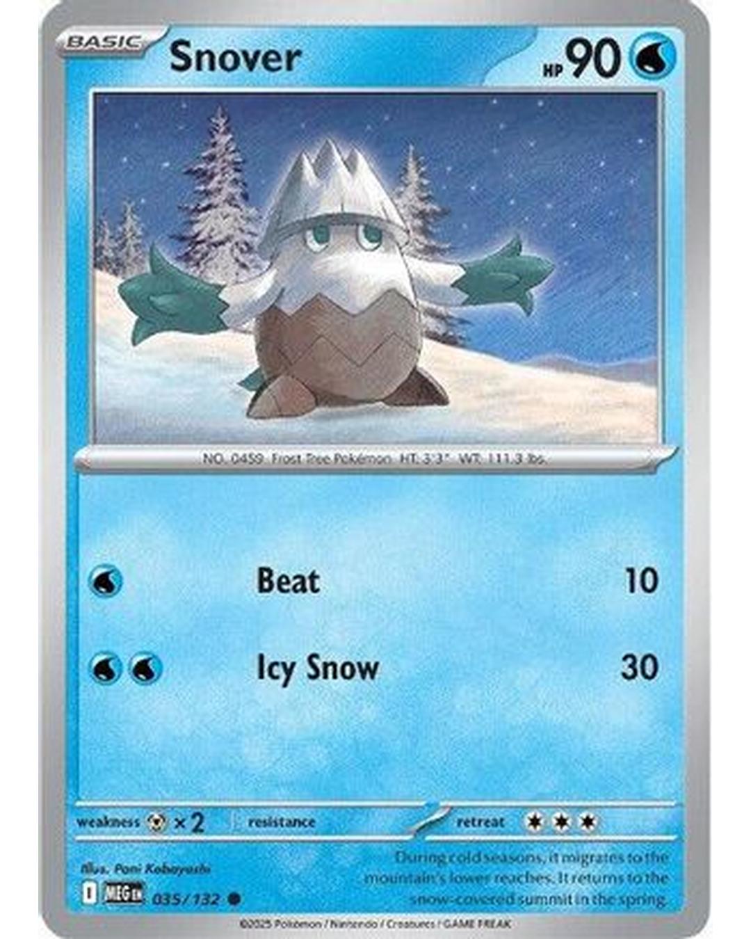 Snover 035/132 - Reverse Holofoil ME01 Mega Evolution - Common