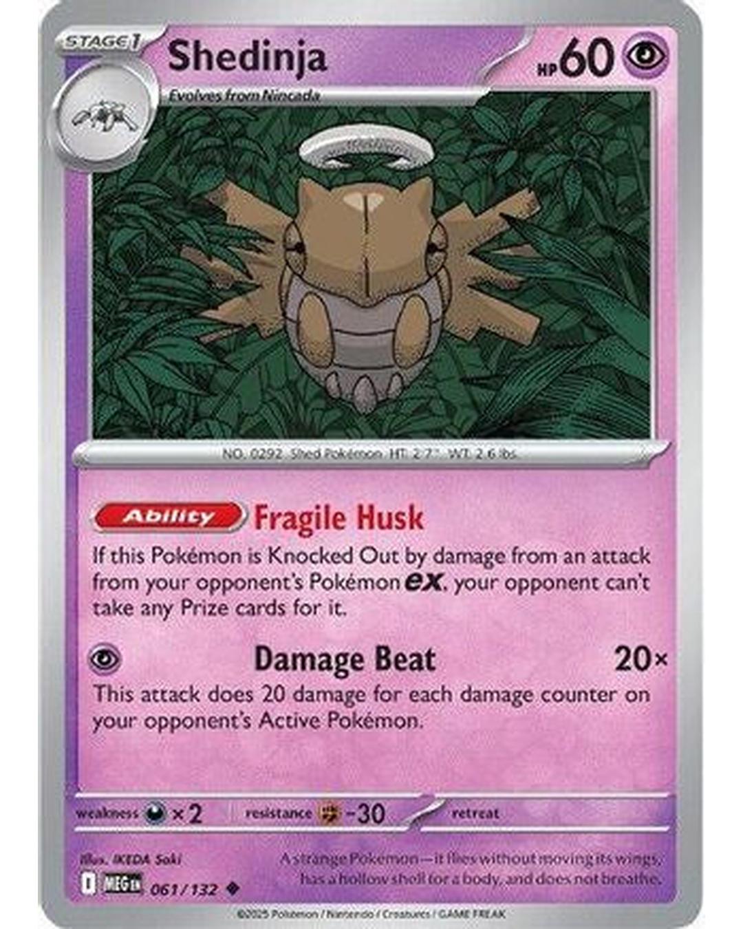 Shedinja 061/132 - Reverse Holofoil ME01 Mega Evolution - Uncommon