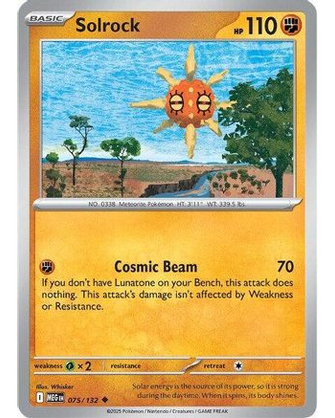 Solrock 075/132 - Reverse Holofoil ME01 Mega Evolution - Uncommon
